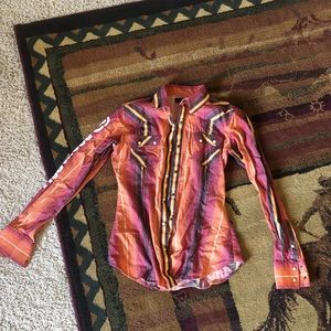 Serape Striped Western Button Up